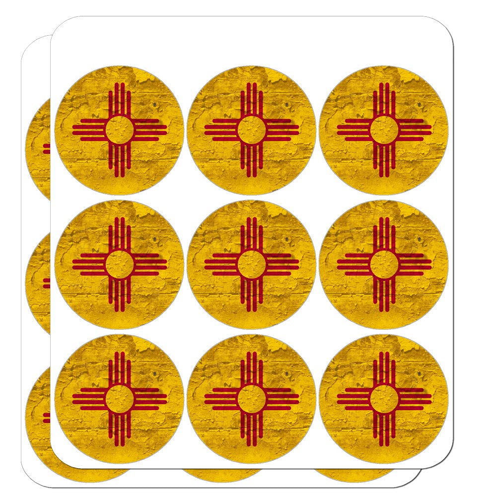 Vintage Rustic Distressed New Mexico State Flag Stickers - DIY Planner, Calendar, Scrapbooking, Journaling Supplies for Crafters - Perfect for Bullet Journals, Memory Books & Home Decor Projects