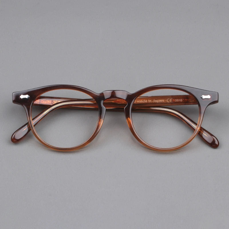 Unisex Black Acetate Full Rim Round Eyeglasses NN002 - Stylish & Comfortable for Work, Reading, and Everyday Wear