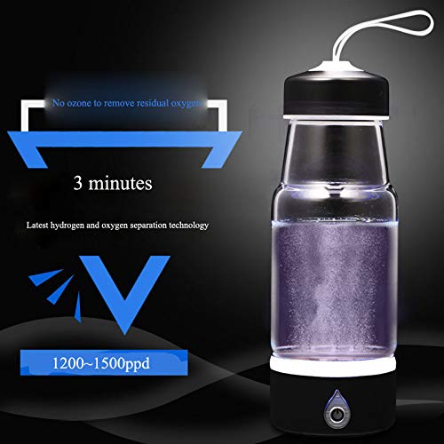 Hydrogen Water Bottle 420ml - Portable Hydrogen Water Generator & Ionizer with H2 & O2 Separation, High Purity Hydrogen Water for Health & Hydration - Perfect for Travel, Gym, and Daily Wellness