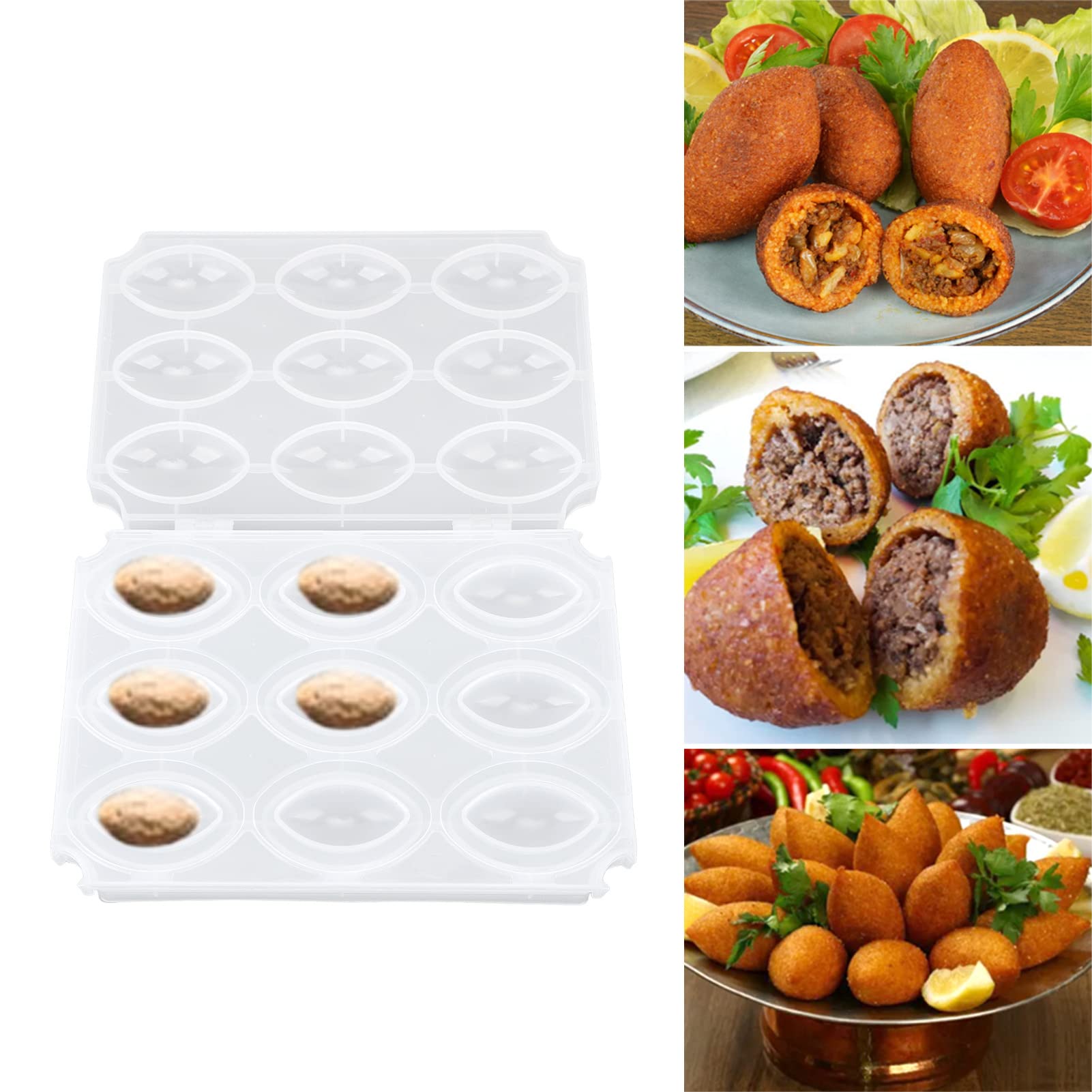 9 Grids Meatball Mold - Durable Manual Meatloaf Maker Press Tool for Homemade Meatballs | Kitchen Accessories for Meatball Making | Perfect for Burgers, Spaghetti, Meatloaf & Family Cooking (Transparent)