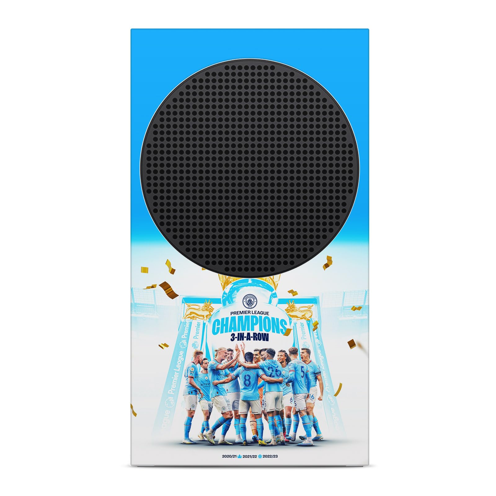 Official Manchester City FC 2023 Champions Team Poster Vinyl Sticker - Compatible with Xbox Series S Console & Controller Bundle - Gaming Skin Decal for Xbox Accessories - Perfect for Gamers and Soccer Fans