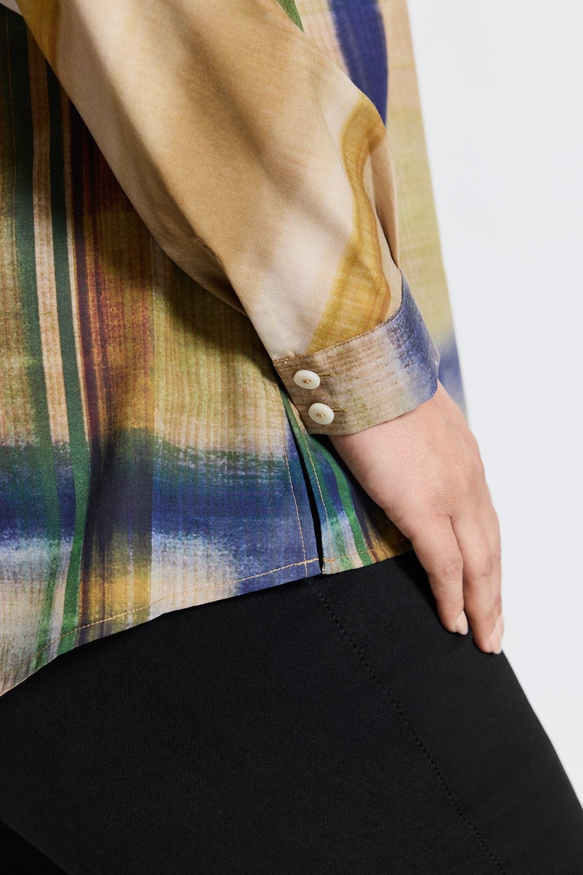 Delia Plus Painterly Plaid Long Sleeve Shirt for Women - Soft Flannel Button Down Top for Fall & Winter - Perfect for Casual Outfits, Office Wear and Cozy Layering