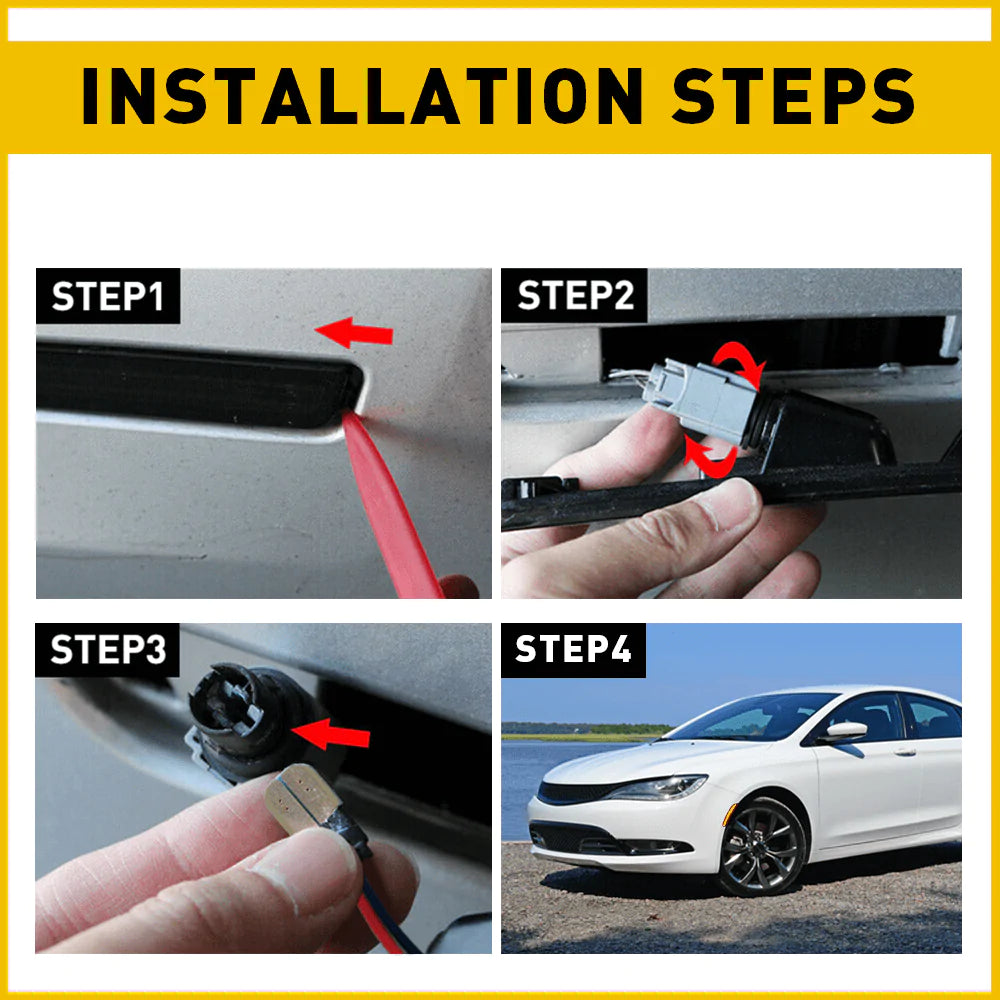 Smoked Shell Front & Rear Bumper LED Side Marker Lights for 2015-2017 Chrysler 200 - Durable Waterproof Design for Night Driving & Enhanced Vehicle Visibility