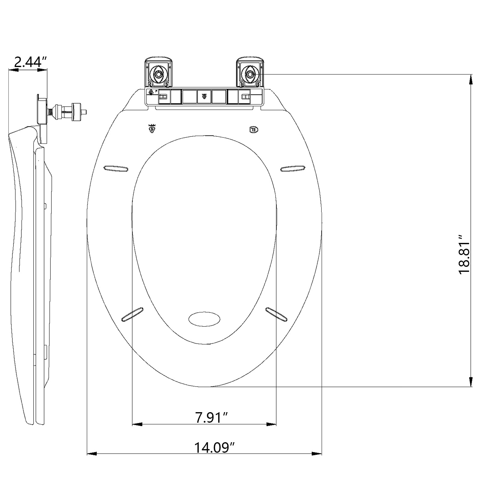 Elongated Toilet Seat with Quick-Release Hinges - Soft Close, No-Slip Design, Easy Installation & Cleaning - Fits Most Elongated Toilets (White) - Perfect for Modern Bathrooms, Guest Rooms & High-Traffic Homes