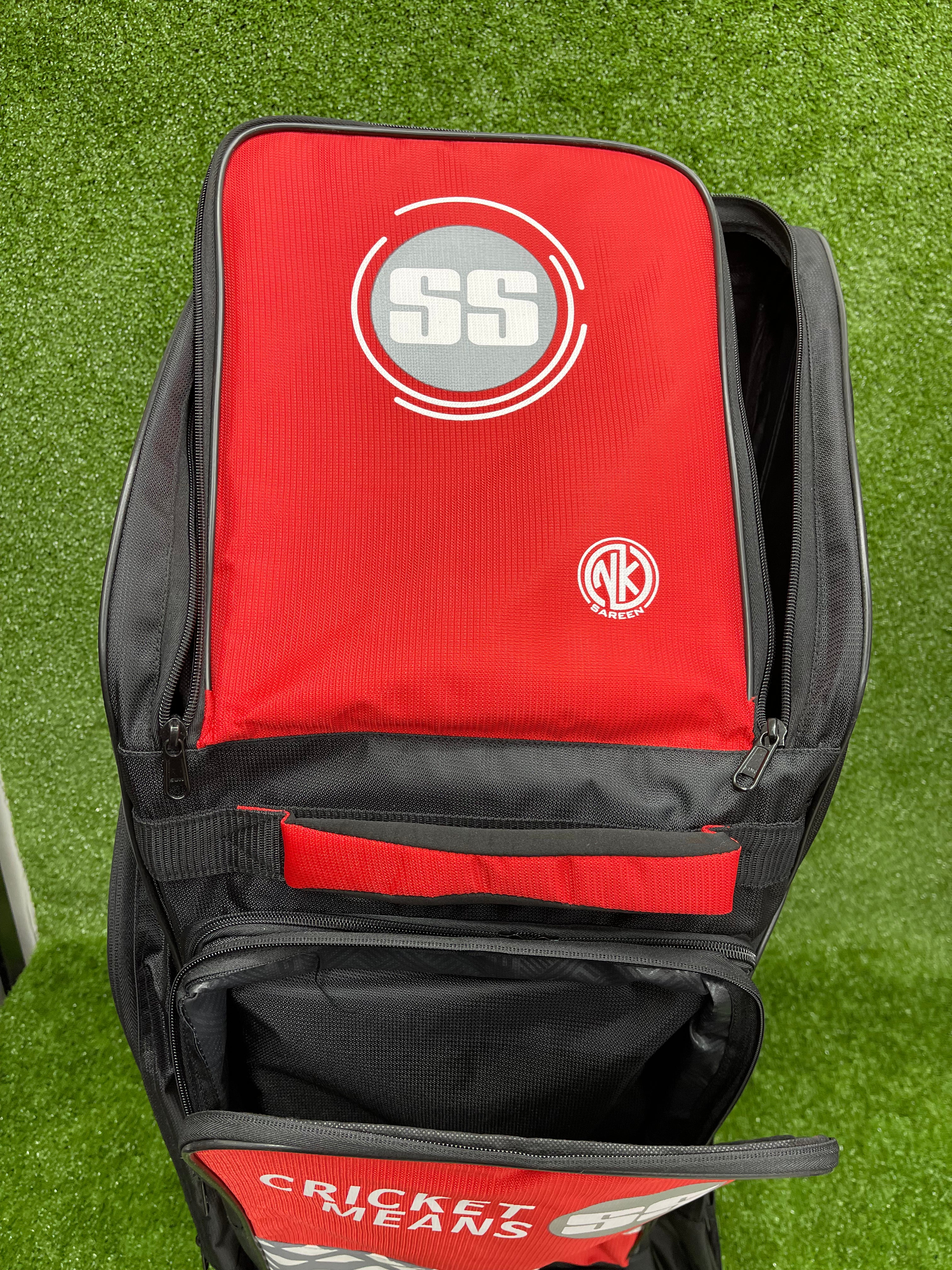 SS World Cup Duffle Cricket Kit Bag - Black & Red Sports Equipment for Cricket Players | Perfect for Training, Matches & Travel