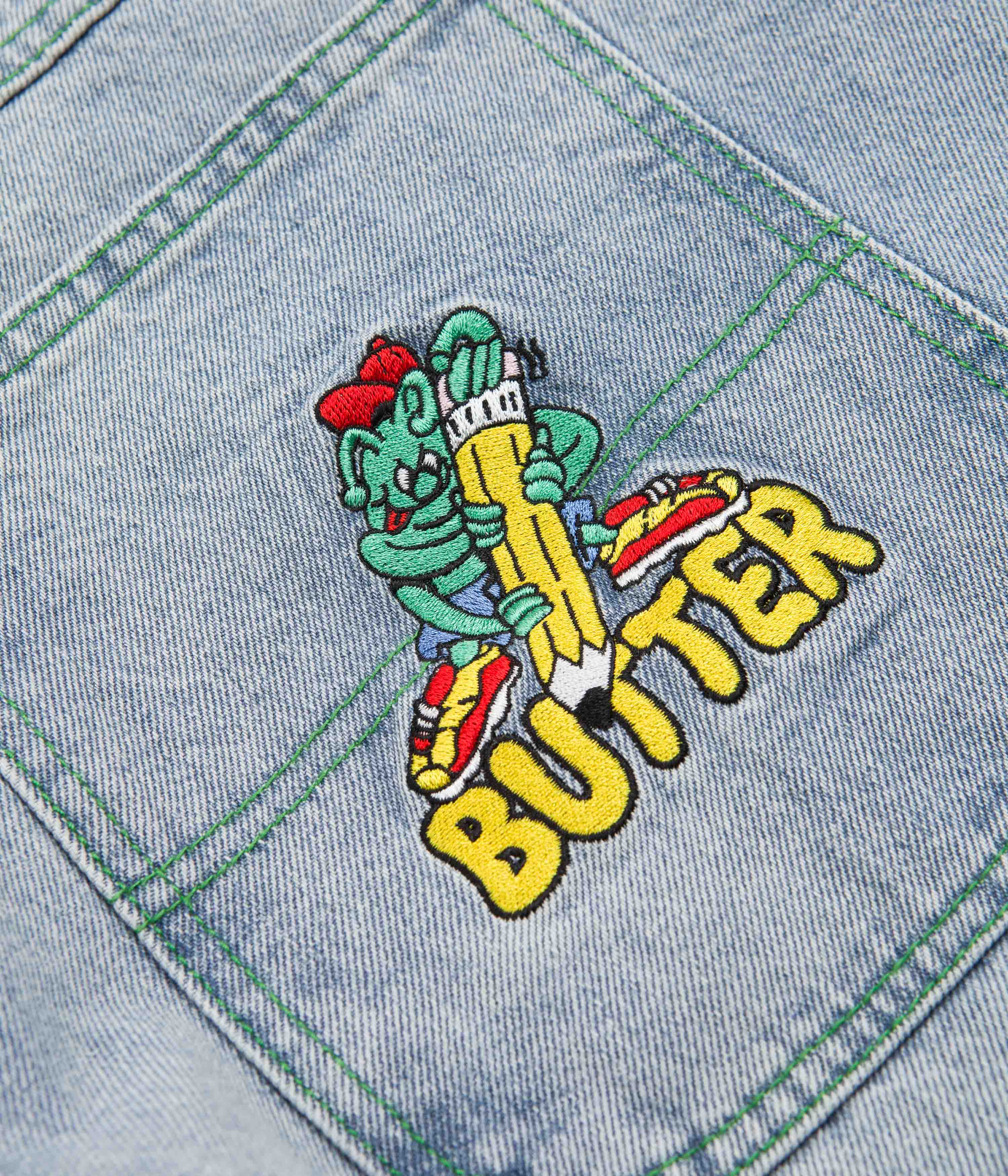 Butter Goods Martian Jeans Light Blue - High Waist Slim Fit Denim Pants for Women | Perfect for Casual Wear, Street Style & Everyday Outfits