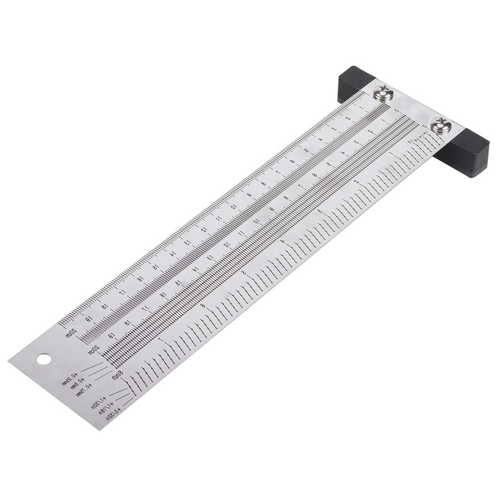 Precision Stainless Steel Carpenter Gauging Tool - 8 Inch Anti-Rust T-Rule Marking Ruler for Measuring Winding Pipes & Metal Sheets | Perfect for Woodworking, Plumbing, and HVAC Installation Projects