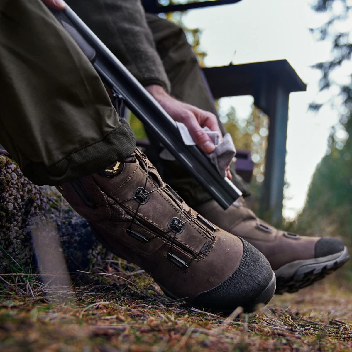Harkila Reidmar Mid 2.0 GTX Hunting Boots - Waterproof Dark Brown Leather Boots for Men - Ideal for Outdoor Hunting, Hiking & Field Sports