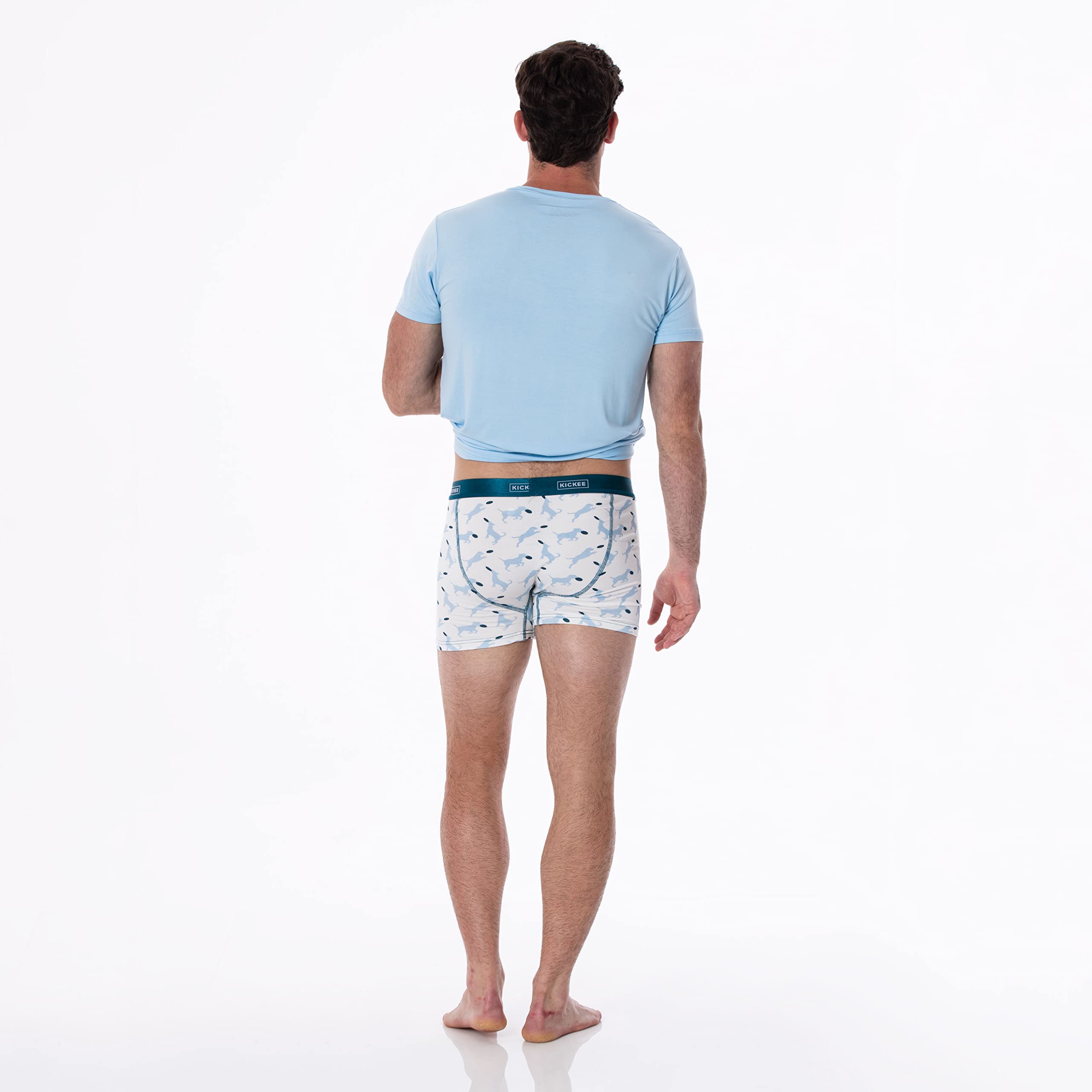 KICKEE Men's Silky Soft Print Boxer Brief Underwear - Comfortable & Breathable Cotton Blend for Everyday Wear - Perfect for Workout, Lounge & Sleep