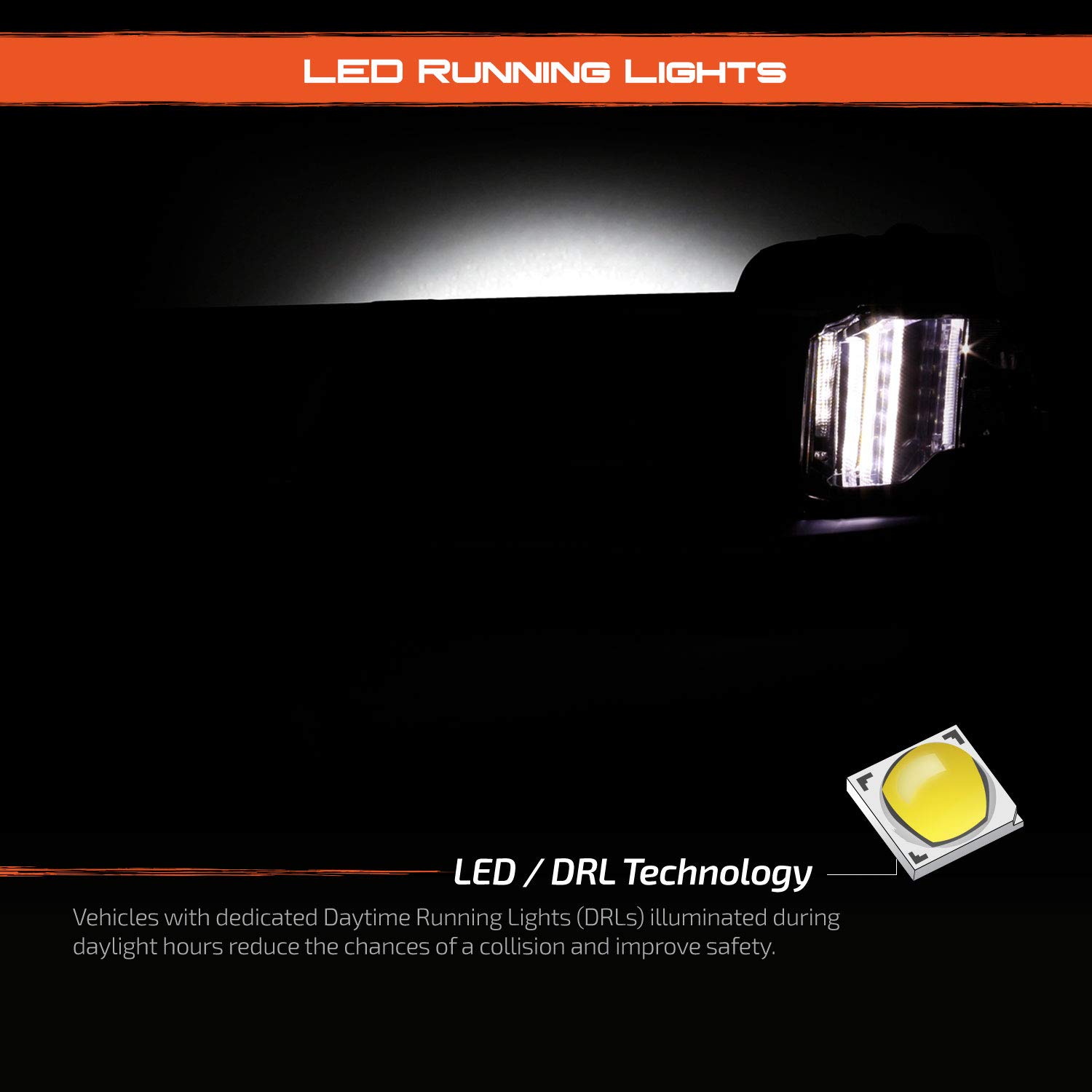 AKKON Switchback Bumper Signal Chrome Fog Lights for 2018-2019 Cadillac XTS (Non-DRL Model) - Left & Right Pair Replacement - Perfect for Night Driving & Enhanced Vehicle Visibility