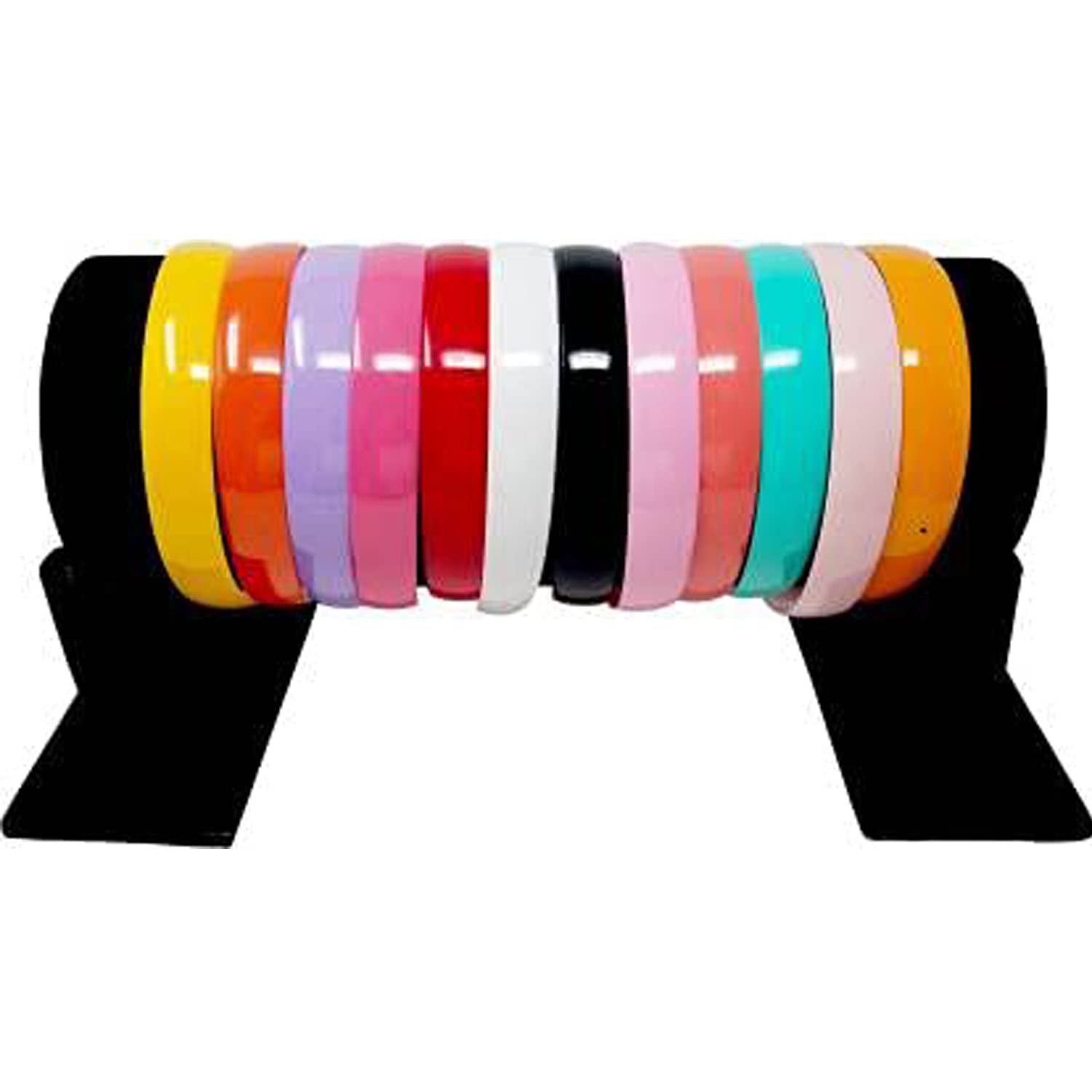 ASG 1 Inch Plastic Hard Wide Headband with Teeth for Women & Girls - 10 Pack - Perfect for Sports, Workouts, Yoga, and Everyday Styling