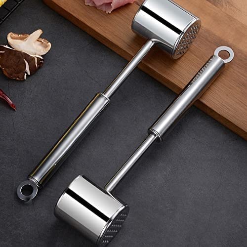 Premium Stainless Steel Meat Tenderizer Hammer - Heavy Duty Steak Mallet for Beef, Chicken & Poultry - Perfect for Grilling, BBQ & Home Kitchen Cooking
