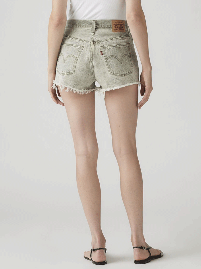 Levi's Women's 501 Original Shorts - Cloudy Cypress Olive Green | High Waisted Denim Shorts for Casual Wear & Summer Outfits