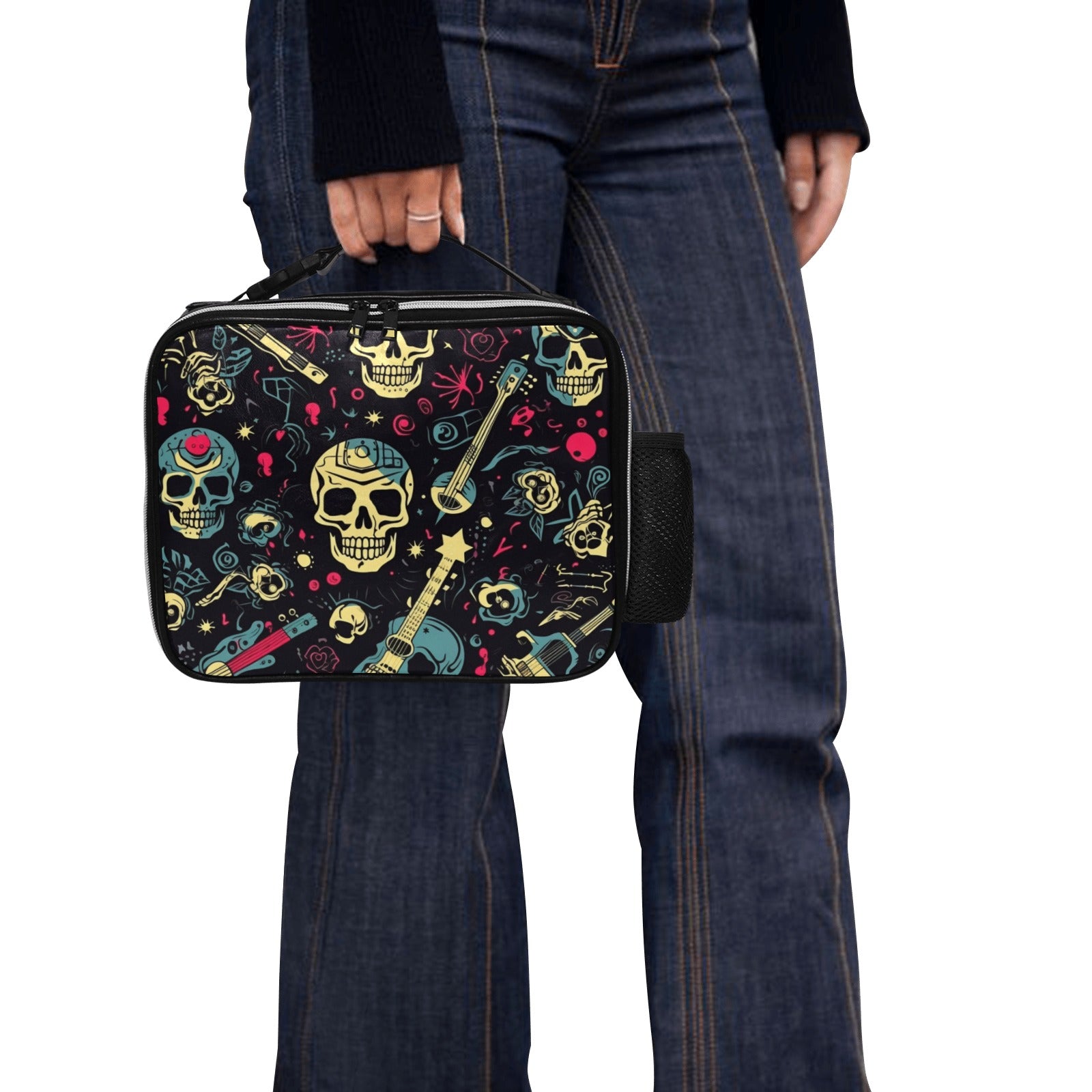 Cool Punk Rock Skull Insulated Lunch Box for Men & Women - Perfect for School, Work, Gym & Outdoor Activities