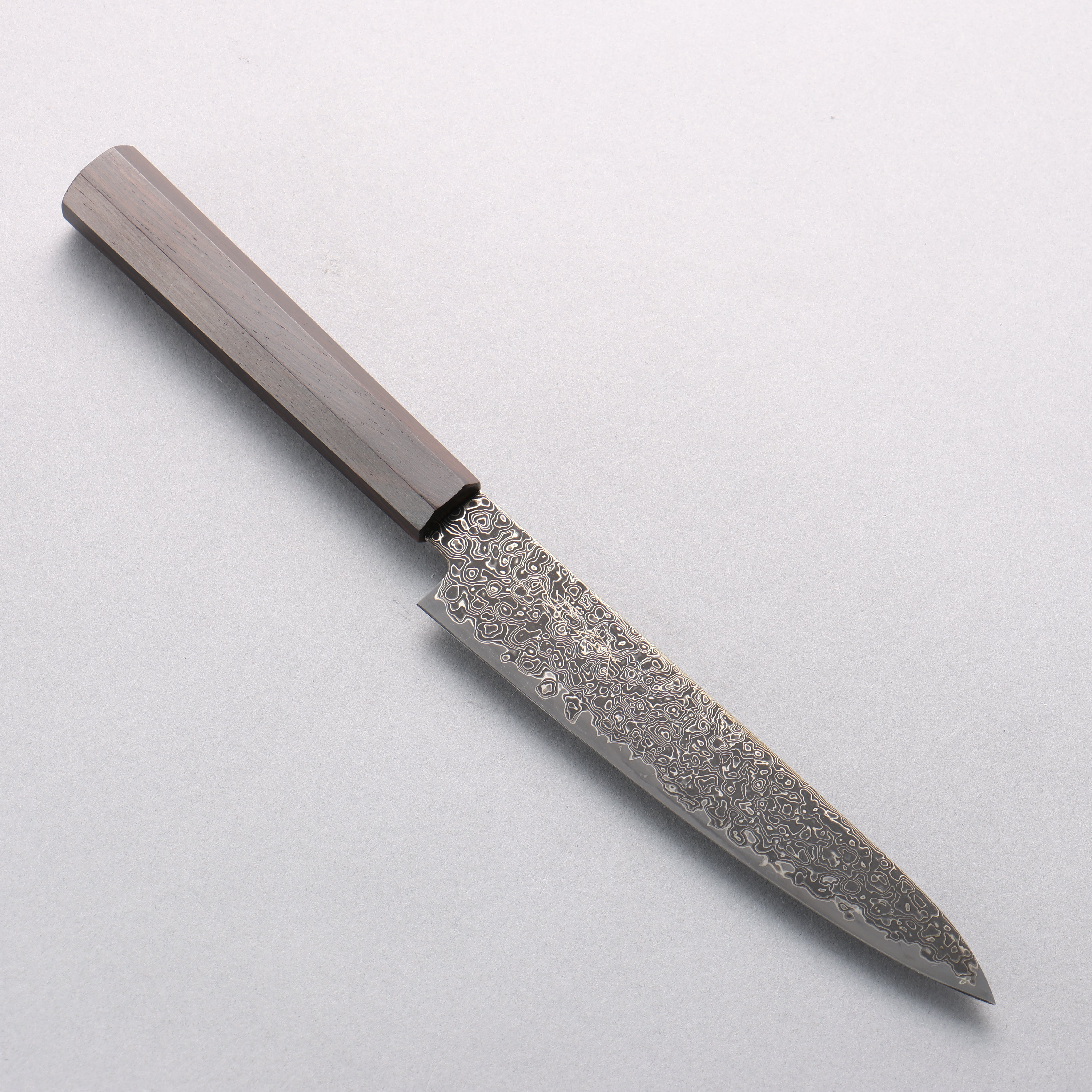 Premium Seisuke SG2 Black Damascus Petty Knife 150mm - Japanese High Carbon Steel Blade with Ebony Wood Handle - Perfect for Slicing Fruits, Vegetables & Boneless Meat
