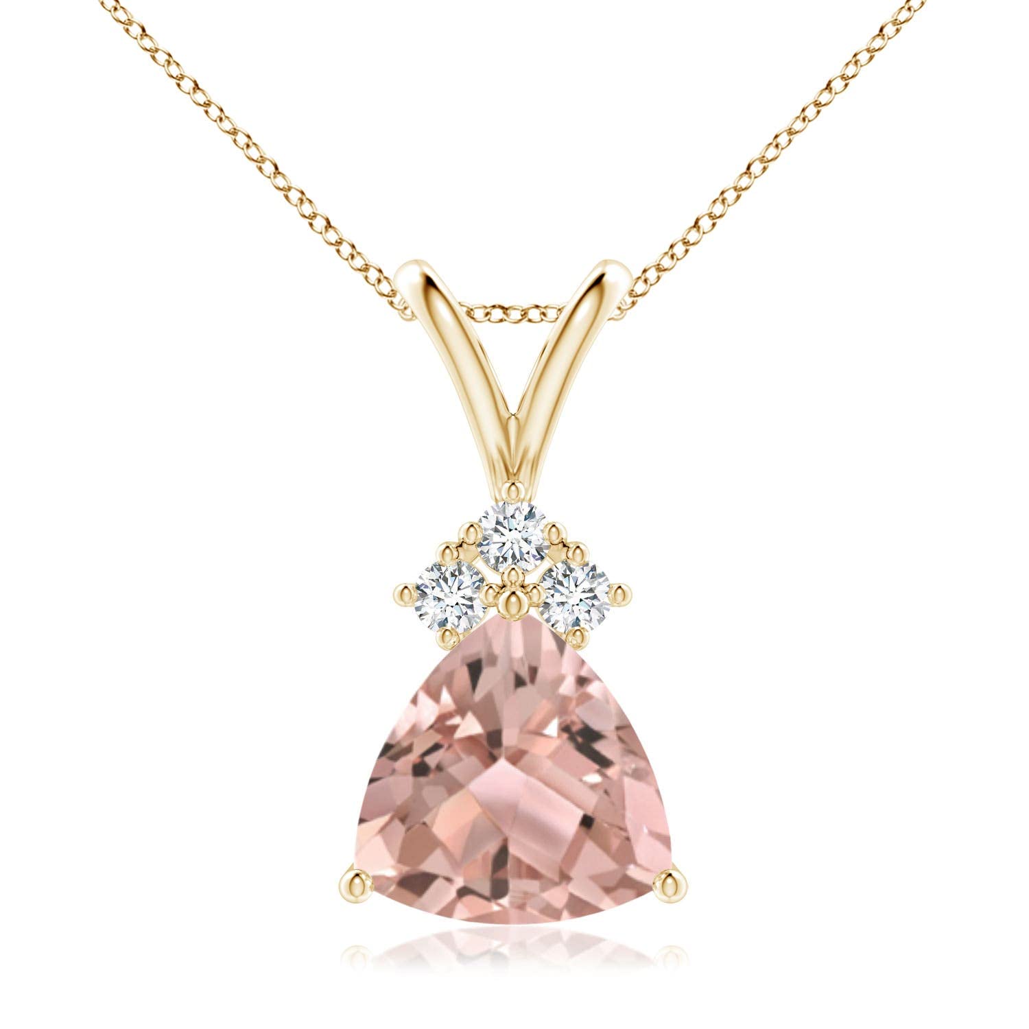 Natural Morganite Solitaire Pendant Necklace for Women - 14K Solid Gold/Platinum Jewelry | Elegant Gift for Her, Birthday, Anniversary, Valentine's Day | Perfect for Weddings, Date Nights & Special Occasions