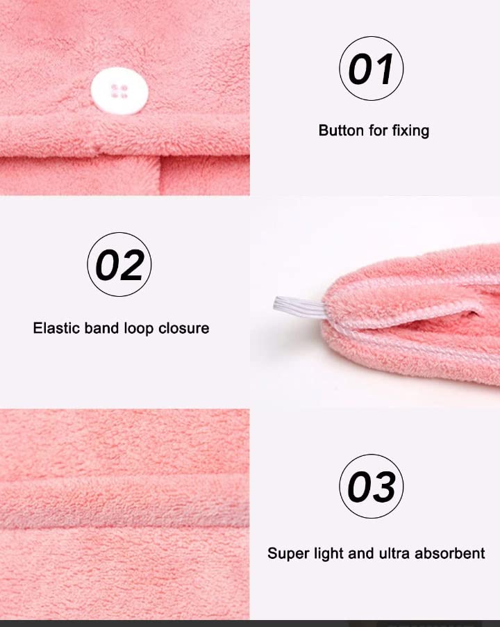 MIDASTRA FASHION Quick Dry Microfiber Hair Towel Wrap - Soft Absorbent Turban Cap for Women (Pink & Pistachio, 500 TC) - Perfect for Post-Shower, Spa, Swimming & Hair Care Routine