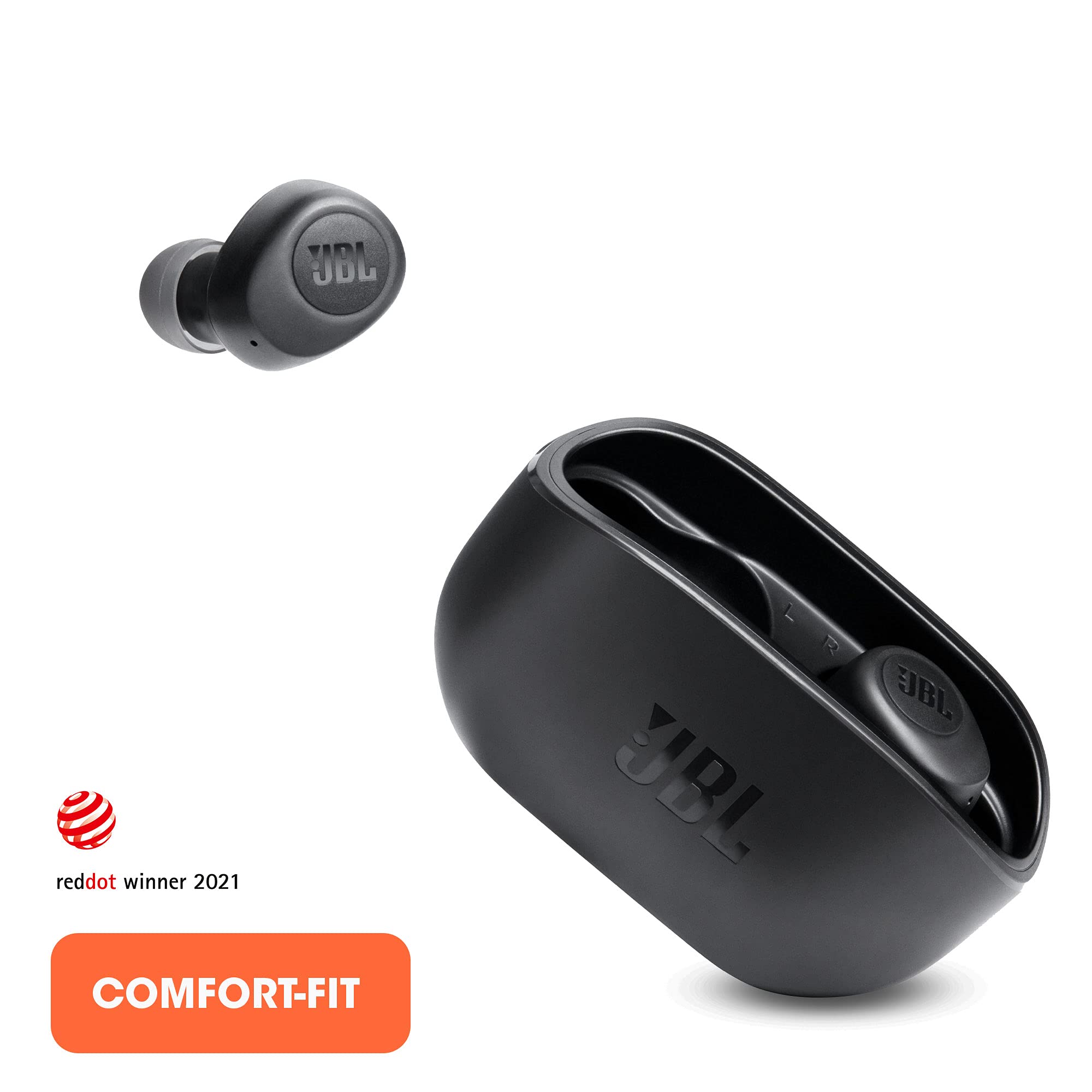 JBL VIBE 100 TWS True Wireless Earbuds - Bluetooth 5.0 In-Ear Headphones with Mic, 20H Playtime, IPX4 Waterproof - Black (Perfect for Gym, Running, Commuting & Travel)