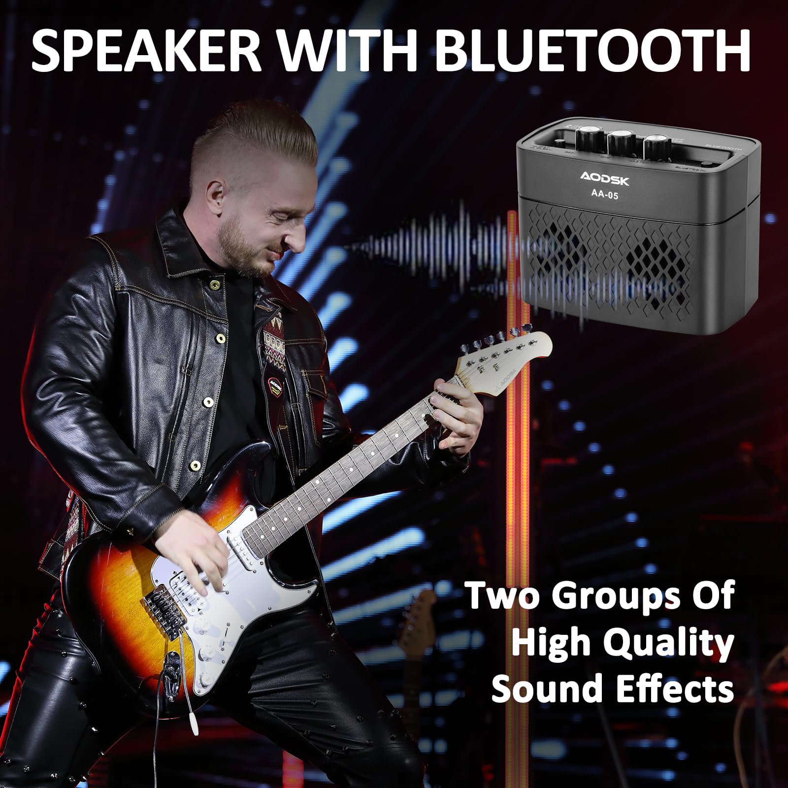 AODSK 39 Inch Full Size Electric Guitar Starter Kit with Amp, HSS Pickups, Digital Tuner, Tremolo Bar, Strap & Gig Bag - Perfect for Beginners, Practice & Live Performances (Blue)
