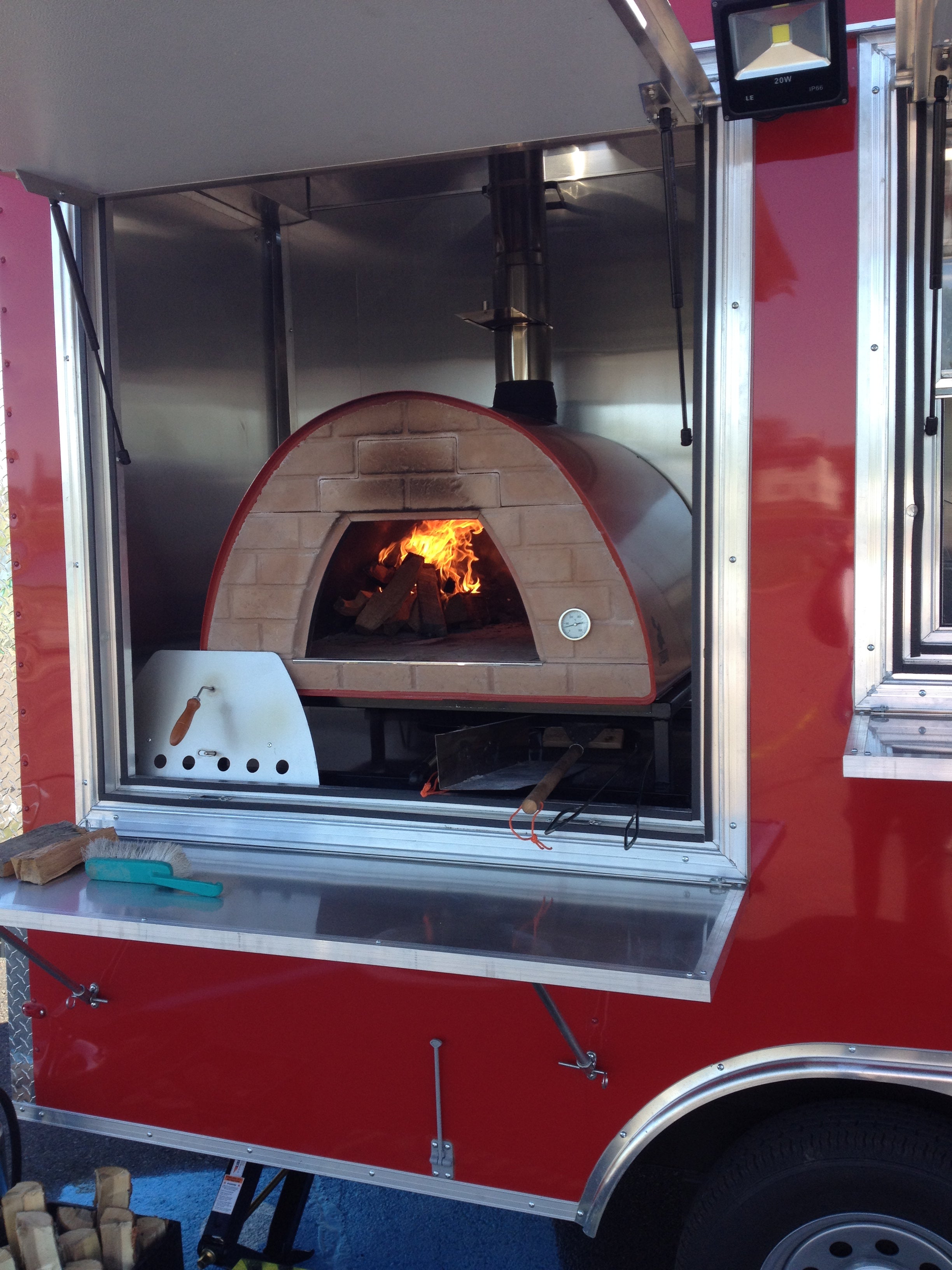 MAXIMUS PRIME Large Portable Pizza Oven - Outdoor Wood Fired Pizza Maker, Stainless Steel & Red Finish - Perfect for Backyard, Camping, Picnics and Tailgating Parties