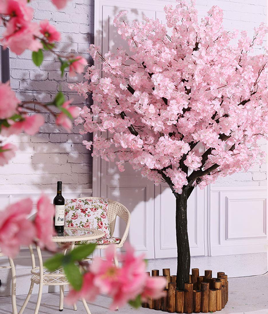 5FT Artificial Cherry Blossom Tree - Japanese Sakura Pink Flowers for Indoor Outdoor Decor, Home Office Party Wedding (Light Pink, 1.5M Tall) - Perfect for Spring Decorations, Garden Landscaping & Event Centerpieces