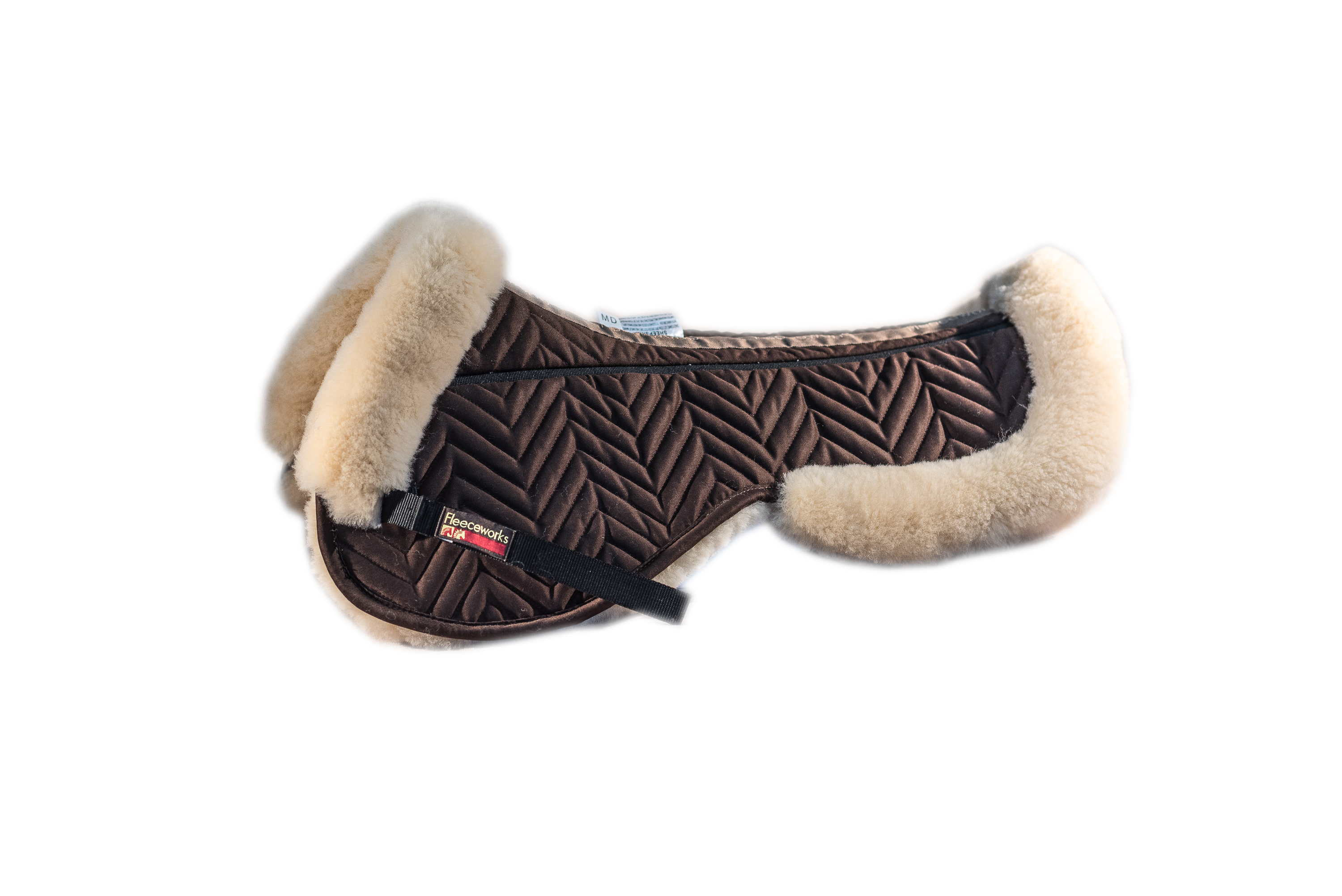 FXK Technology Sheepskin Halfpad with Rolled Edge - All Purpose Saddle Pad for English & Western Riding - Perfect for Training, Shows & Trail Riding