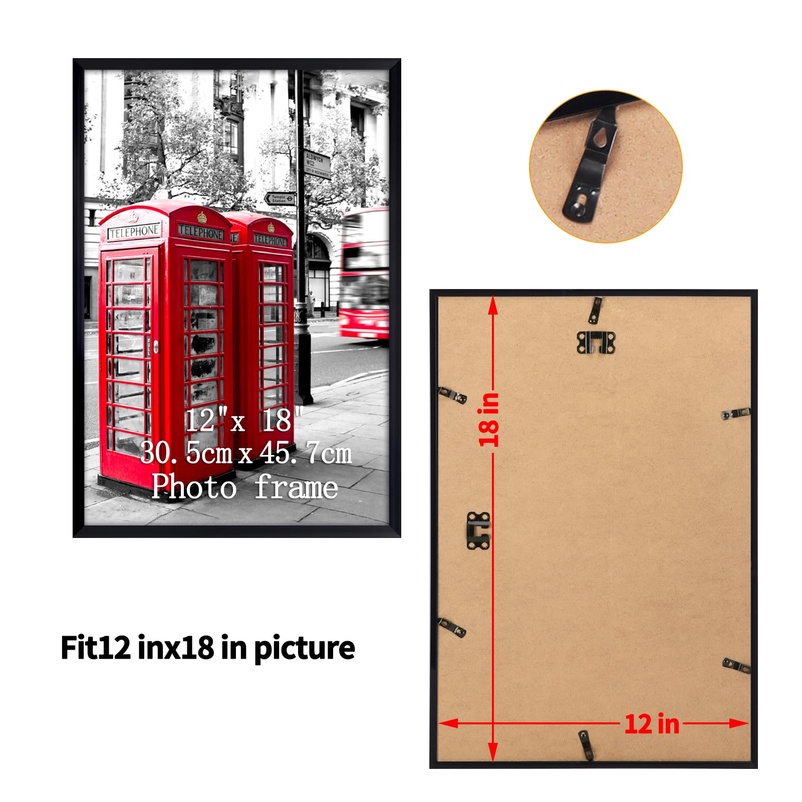 Giftgarden 12x18 Picture Frames Black - Set of 7 Wall Mount Poster Frames for 12x18 Photos | Perfect for Home Decor, Office Display & Gallery Wall Arrangement