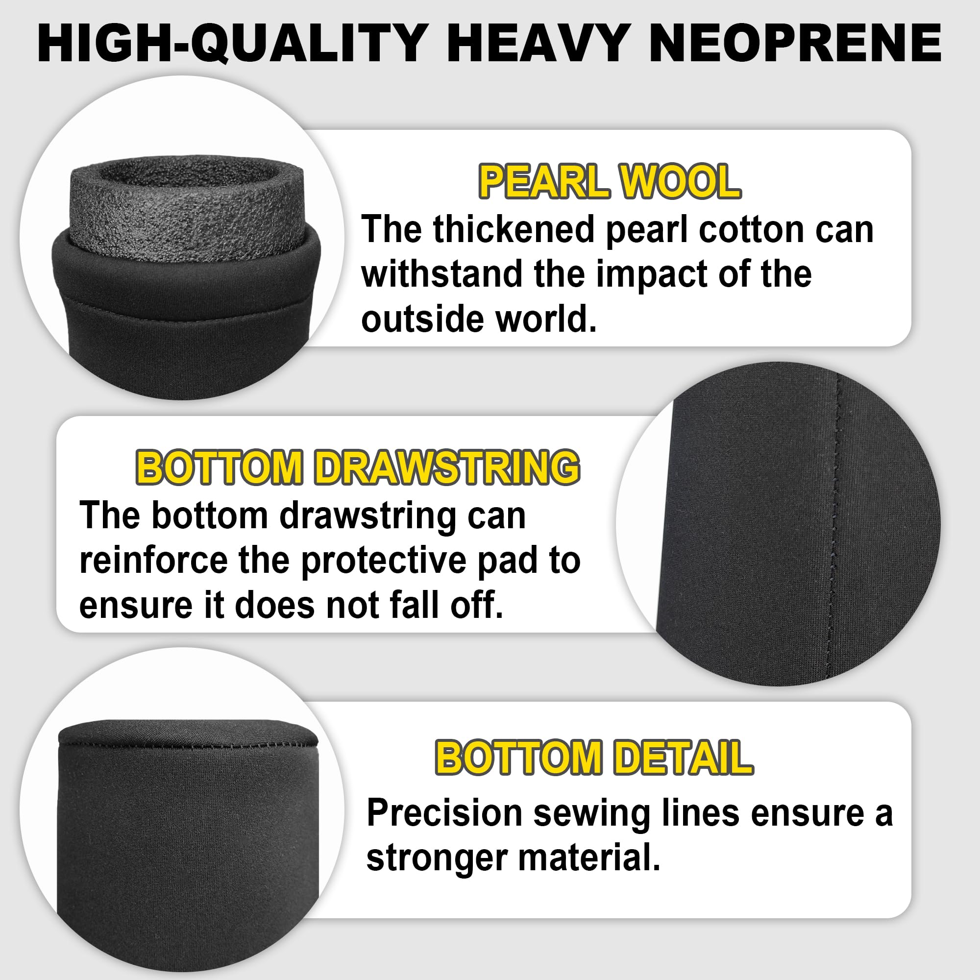Heavy Duty Boat Trailer Guide Pole Pads & Covers - Black Canvas Protective Sleeves for Safe Docking & Loading - Perfect for Marine Trailers, Dock Protection & Boat Storage