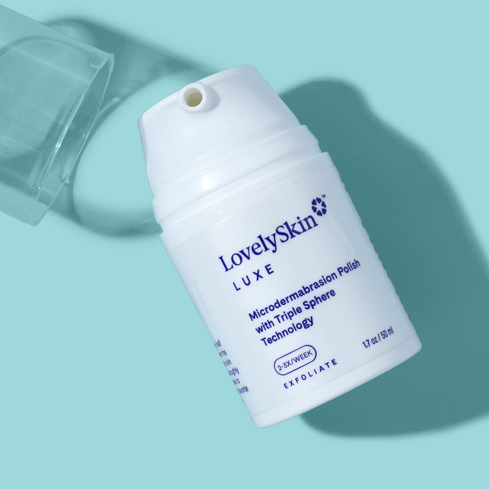 LovelySkin LUXE Microdermabrasion Polish with Triple Sphere Technology - Facial Exfoliator & Polish for Radiant Glow, 1.7 oz - Perfect for At-Home Spa Days & Pre-Makeup Skin Prep