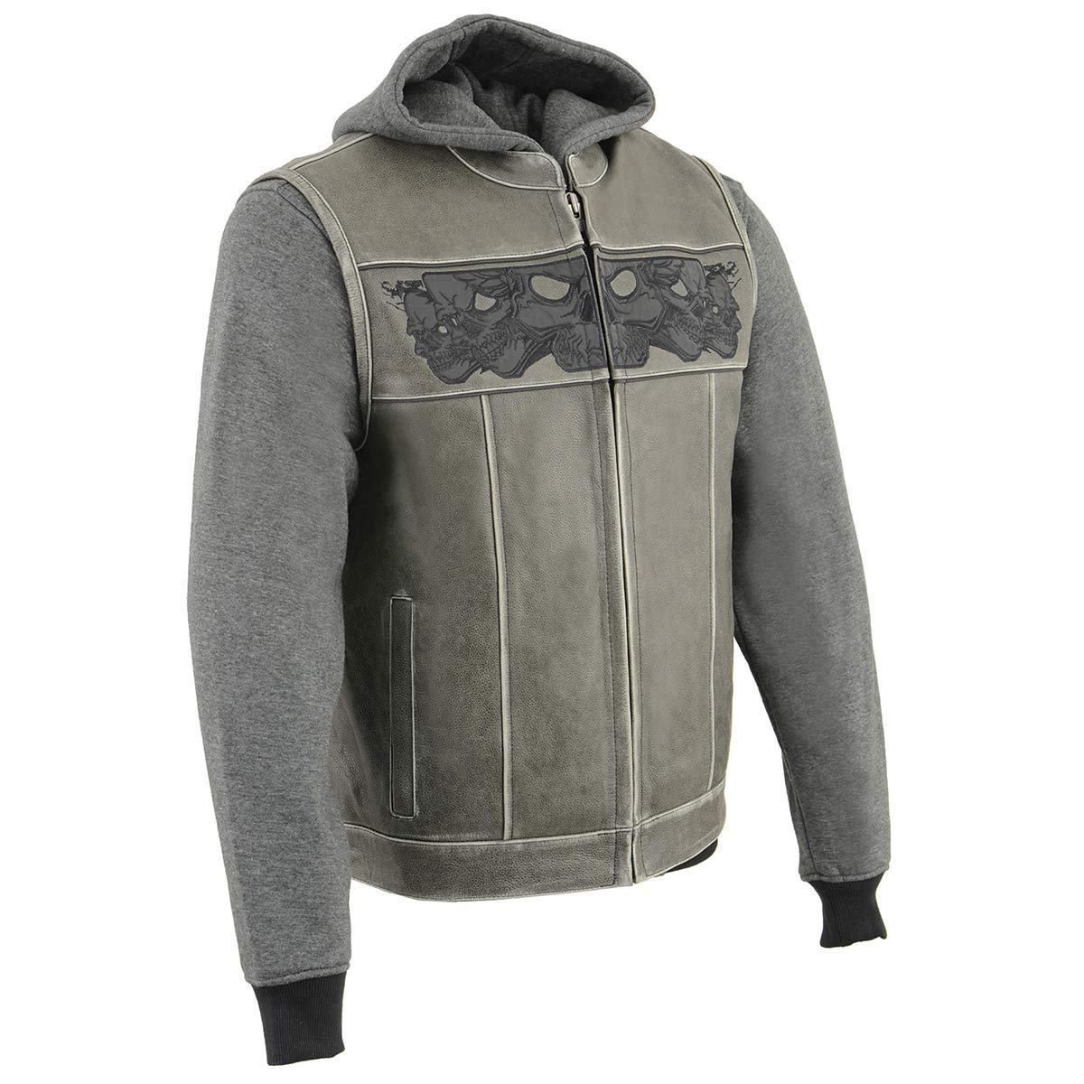 Milwaukee Leather Men's Classic Collarless Motorcycle Vest - Genuine Leather Biker Jacket for Harley Riders | Size Large | Durable & Stylish Riding Gear for Cruiser Motorcycles & Road Trips