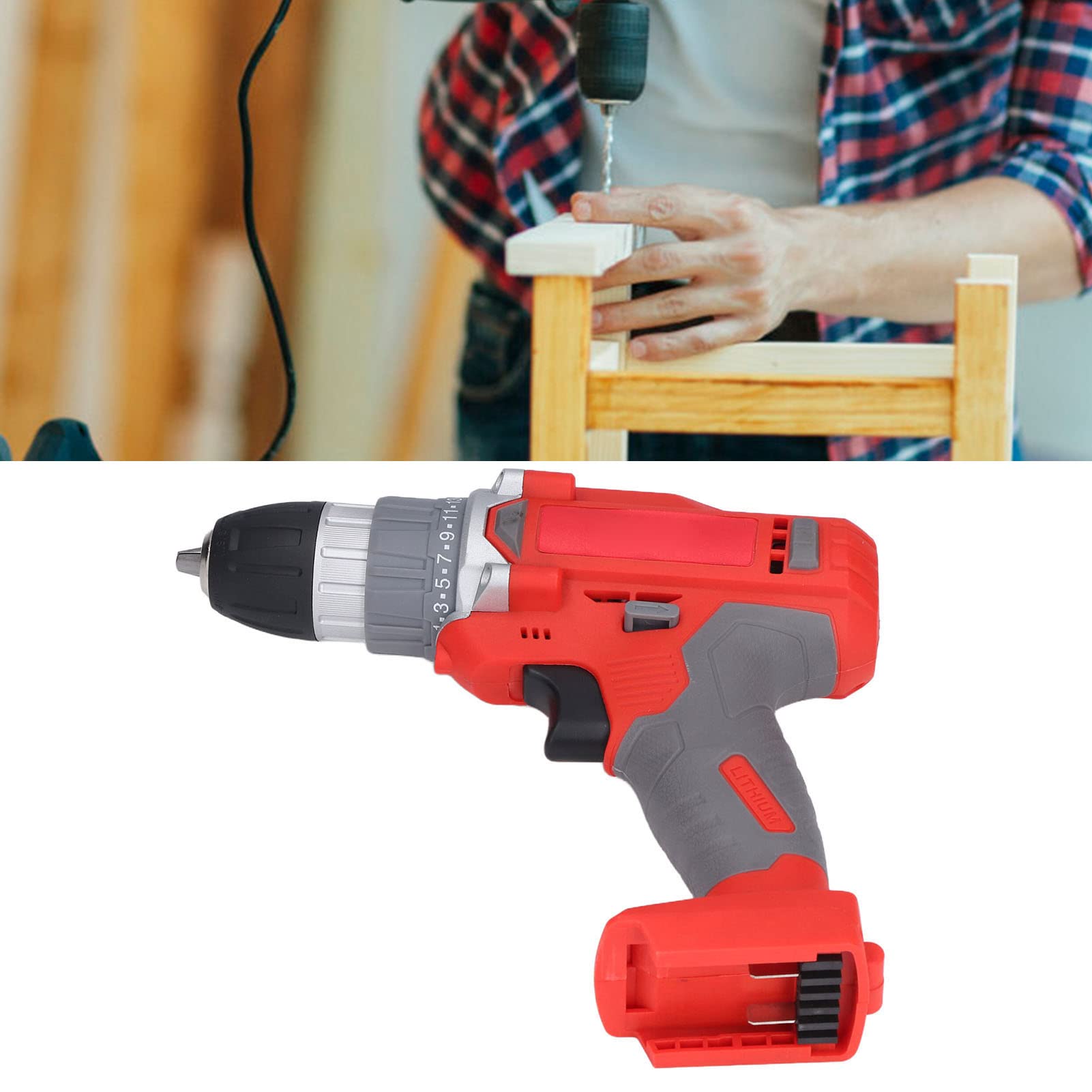 Dual Mode Cordless Electric Drill - 25 Torque Adjustable, Comfort Grip, Easy to Use for Home & Industrial Projects | Perfect for DIY, Woodworking, and Construction Tasks
