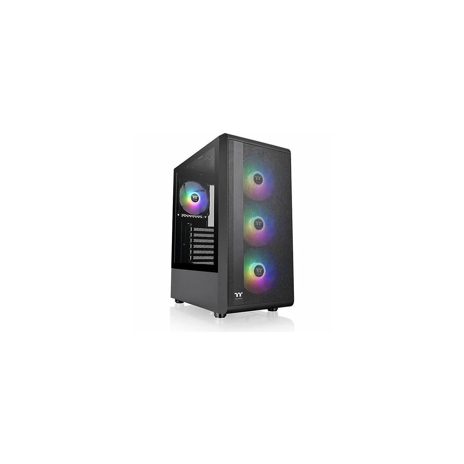 S200 Plus TG ARGB Mid Tower PC Case - 4 x 120mm ARGB Fans Included, Mesh Front Panel & Tempered Glass Side Window (Model CA-1X2-00M1WN-01) - Perfect for Gaming Rigs, Streaming Setups & High-Performance Workstations - 3 Year Warranty