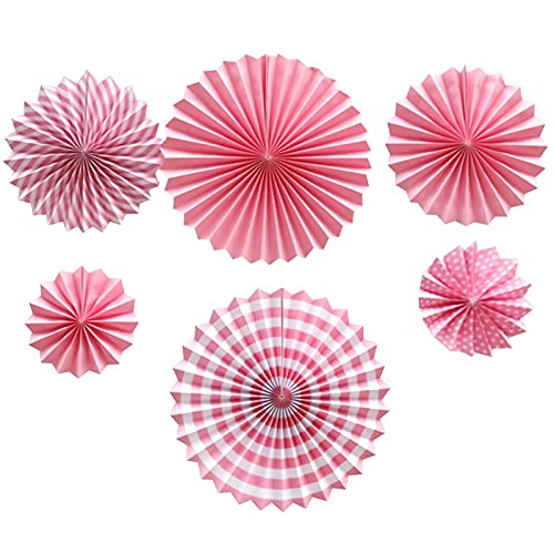 6 Pcs Pink Hanging Fan