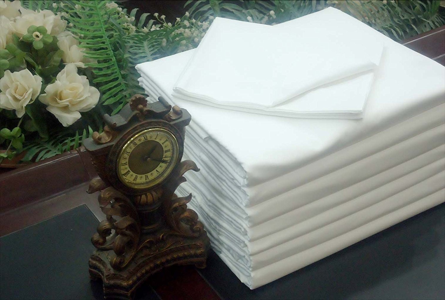 Premium 24 Twin Size Flat White Percale Bed Sheets - Hotel Linen Collection (Bulk/Dozen Available) | Ideal for Hospitality Industry, Hotels, and Luxury Home Bedding