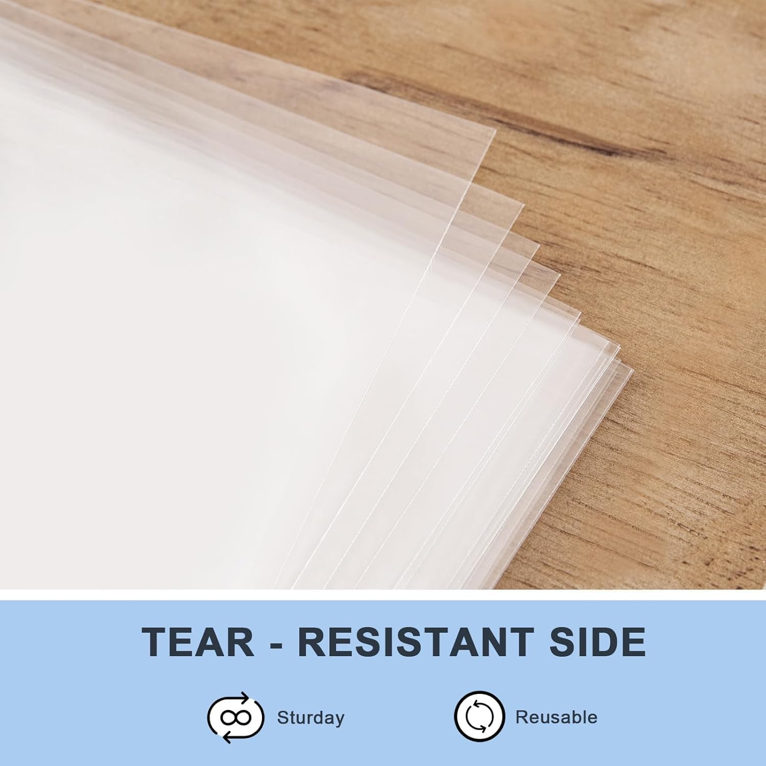 Joybest 500 Pcs 14x20 Inch Resealable Clear Cellophane Bags - Self Sealing Plastic Cello Poly Bags for Candy, Cookies, Party Favors & Gift Packaging
