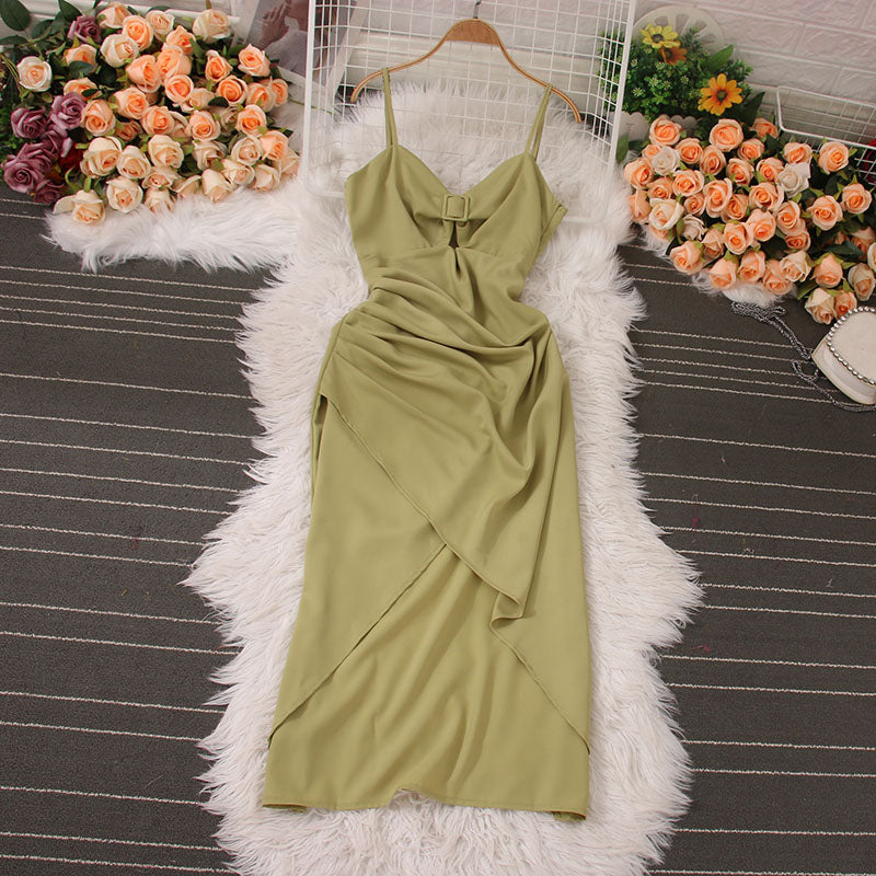 Sexy French Spaghetti Strap Midi Dress for Women - Elegant Holiday Party Dress | Perfect for Cocktail Parties, Date Nights & Summer Vacations