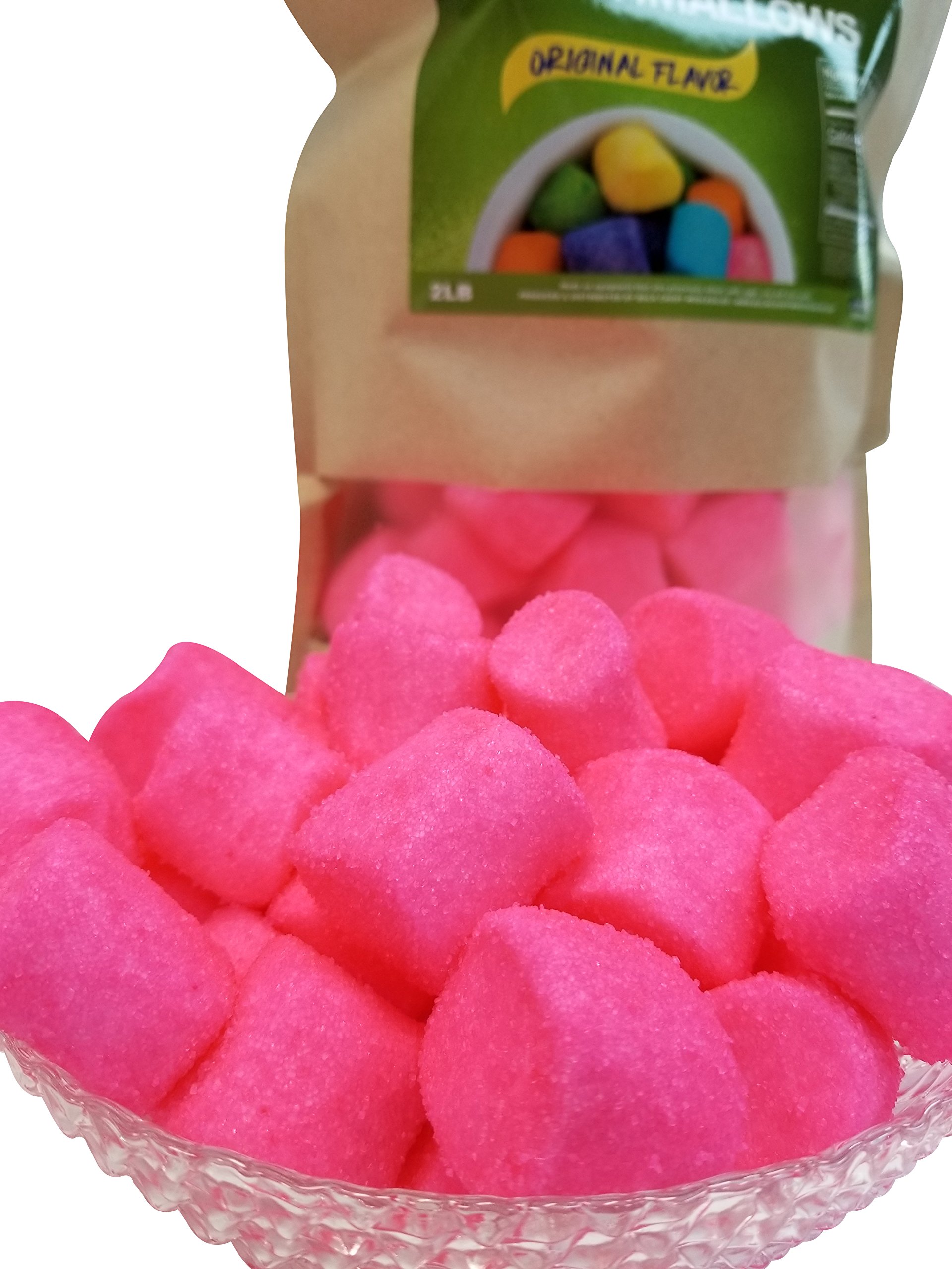 **Premium Pink Sugared Marshmallows - 2 Pounds (907g) - Sweet & Fluffy for Baking, Hot Cocoa, and Dessert Decorations**