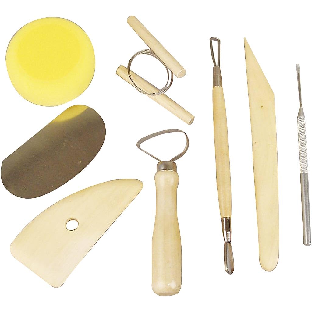 Professional Pottery Tool Kit - 8-Piece Ceramic Sculpting & Clay Modeling Set for Artists & Beginners - Perfect for Pottery Making, Sculpting, and DIY Craft Projects