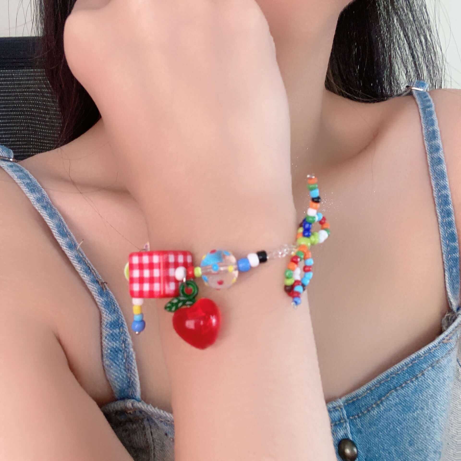 Y2K Mushroom Beaded Bracelet for Women - Colorful Boho Summer Festival Jewelry - Perfect for Music Festivals, Beach Parties, and Carnival Outfits