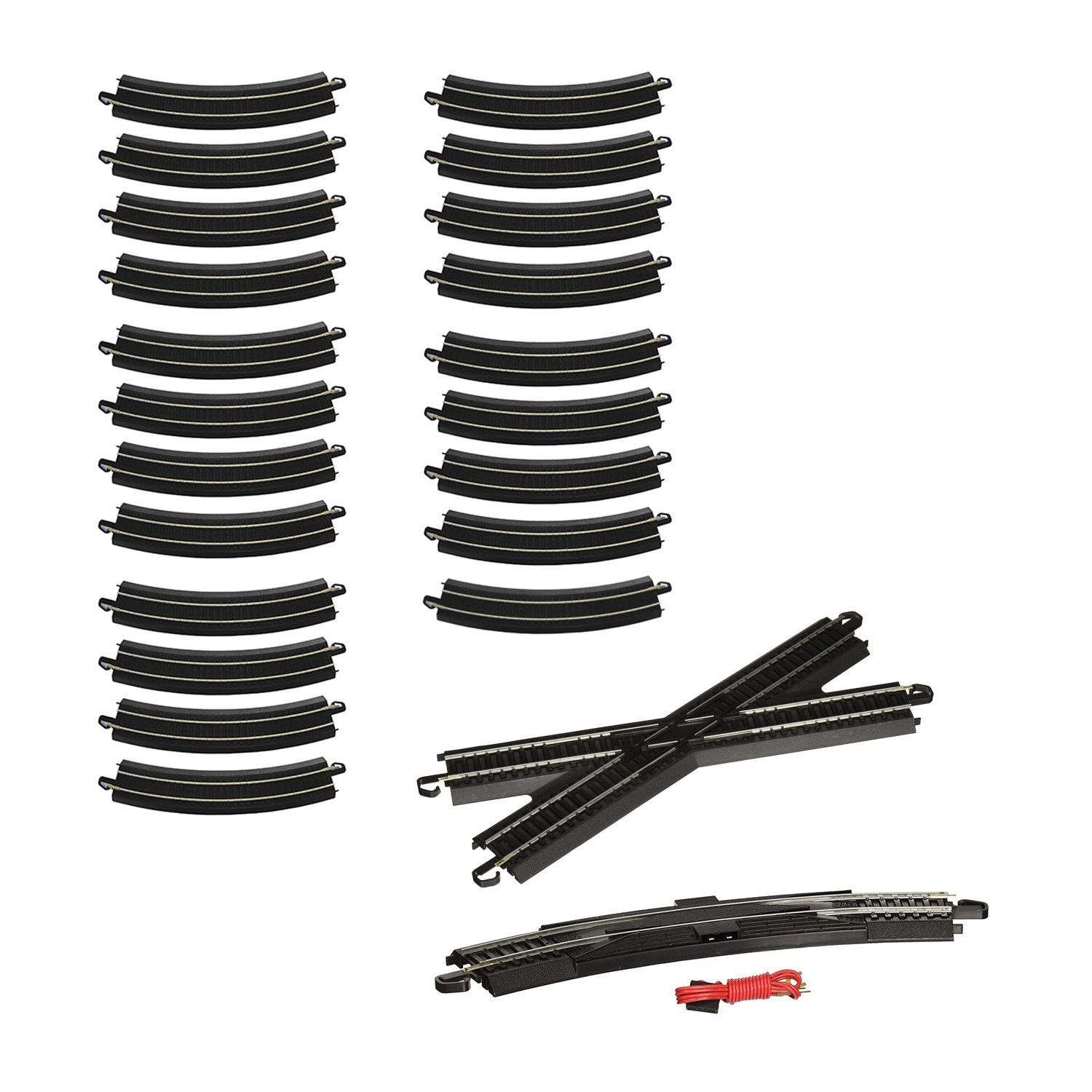 Bachmann Trains HO Scale Figure 8 E Z Track Pack - Steel Alloy Rail with Black Roadbed for Model Train Layouts and Scenery Building
