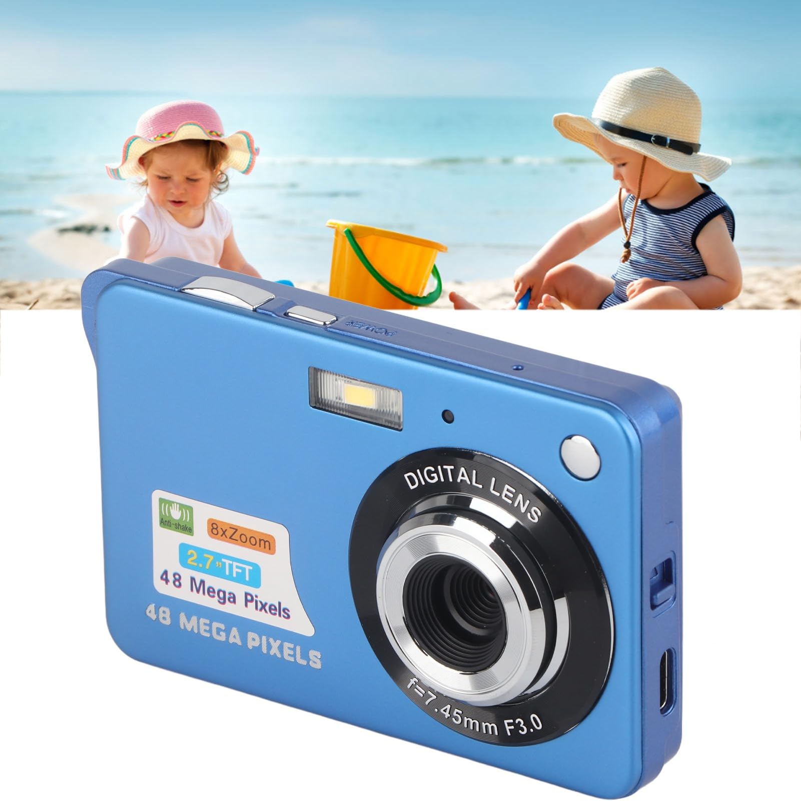 LOCADENCE 4K Digital Camera for Kids & Teens - 48MP Vlogging Camera with 8x Zoom, Anti-Shake, 2.7