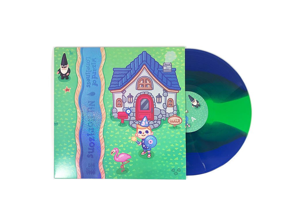 Blue-Green-Blue Striped Vinyl