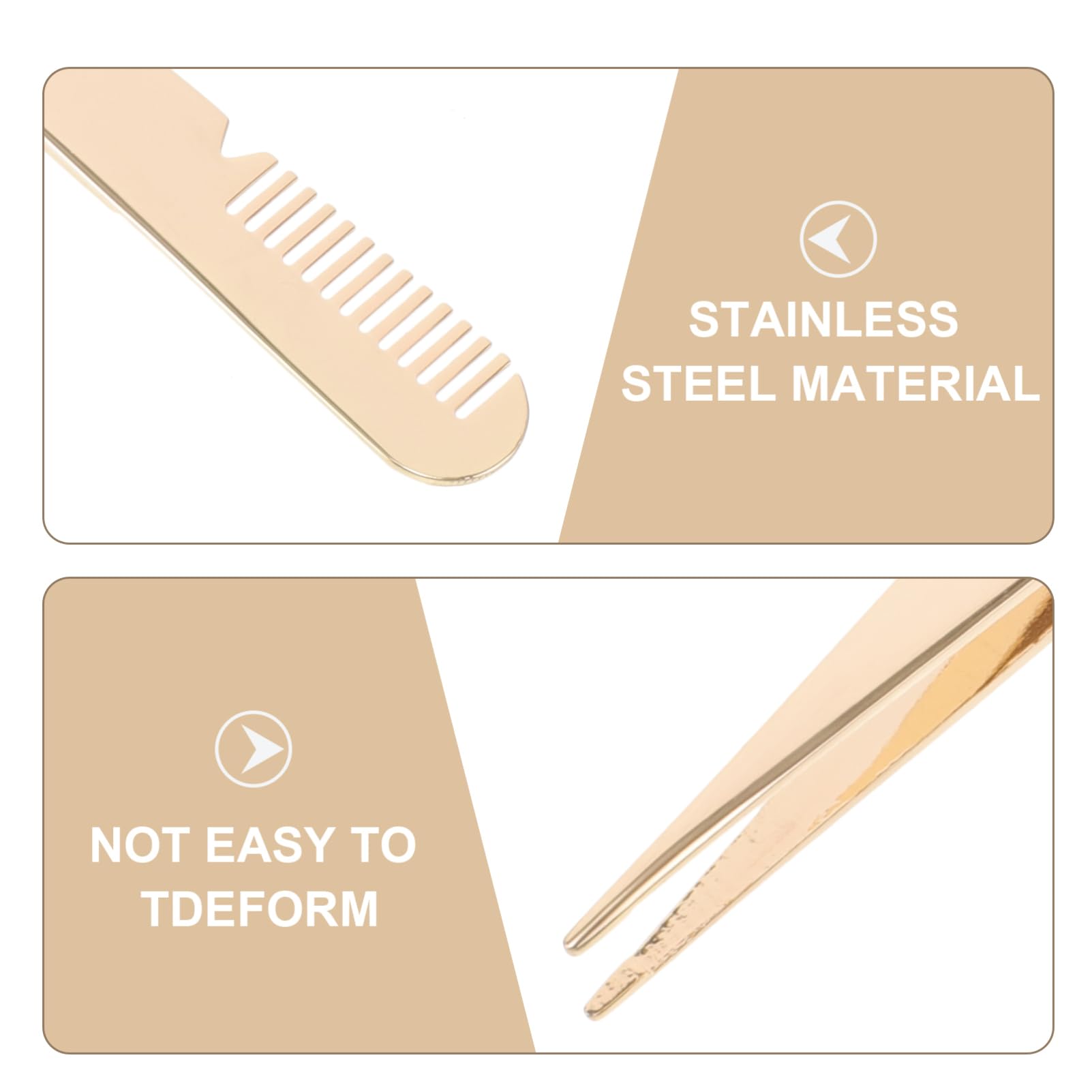 Premium Stainless Steel Eyelash Tweezers Set with Comb - Professional Lash Extension Tools for Women | Portable Makeup Accessories for Salon, Home & Travel Use