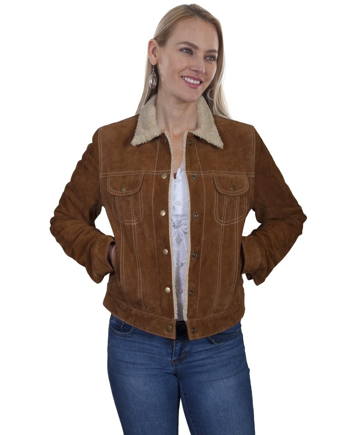 Stylish Scully Black Boar Suede Women's Denim Jacket - Perfect for Casual Outfits, Date Nights & Fall Layering