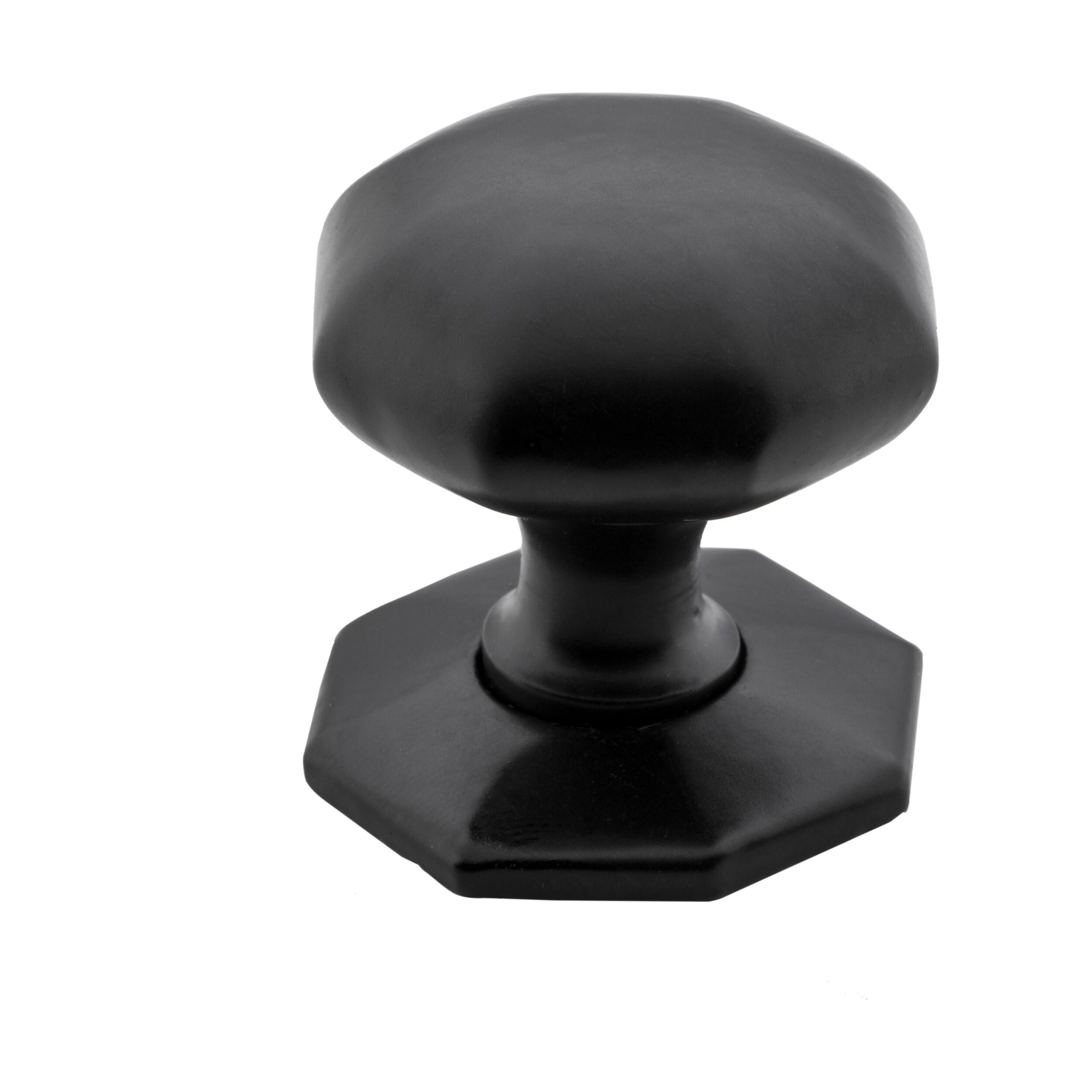 4086 Octagonal Iron Matte Black Cupboard Knob D38xP41mm - Perfect for Kitchen Cabinets, Dressers & Furniture Hardware Upgrade