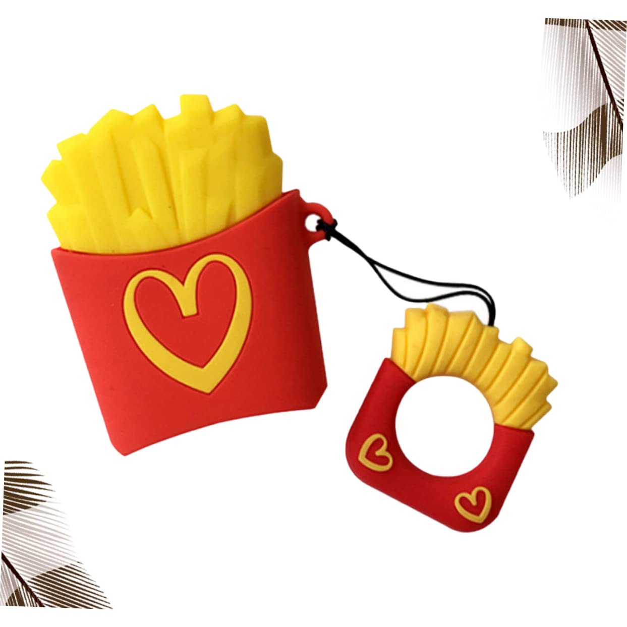 Artibetter 3-Piece French Fries Keychain Earphone Case - Cute Earbuds Protective Holder for AirPods, Headphones & Wireless Earbuds | Perfect for Travel, Gym & Daily Use