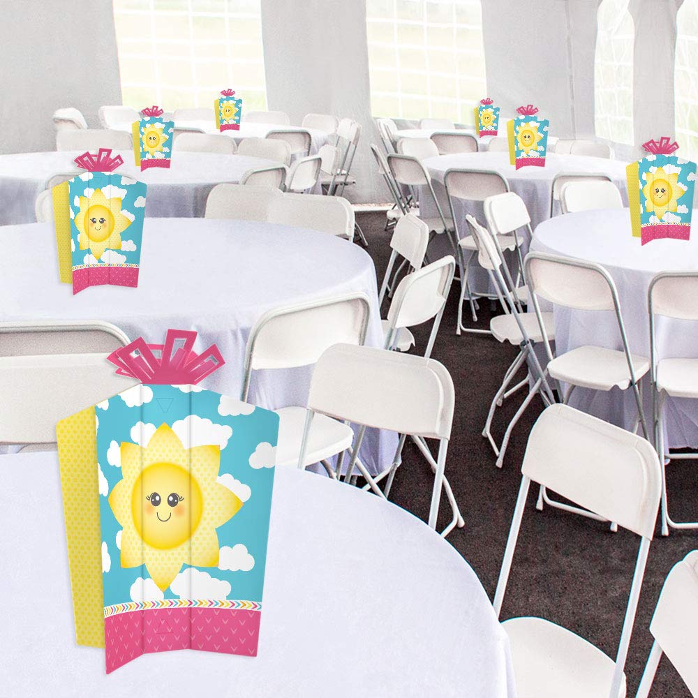 You Are My Sunshine Table Decorations - 10-Pack Fold & Flare Centerpieces for Baby Showers, Birthday Parties & Home Decor - Cheerful Party Supplies by Big Dot of Happiness