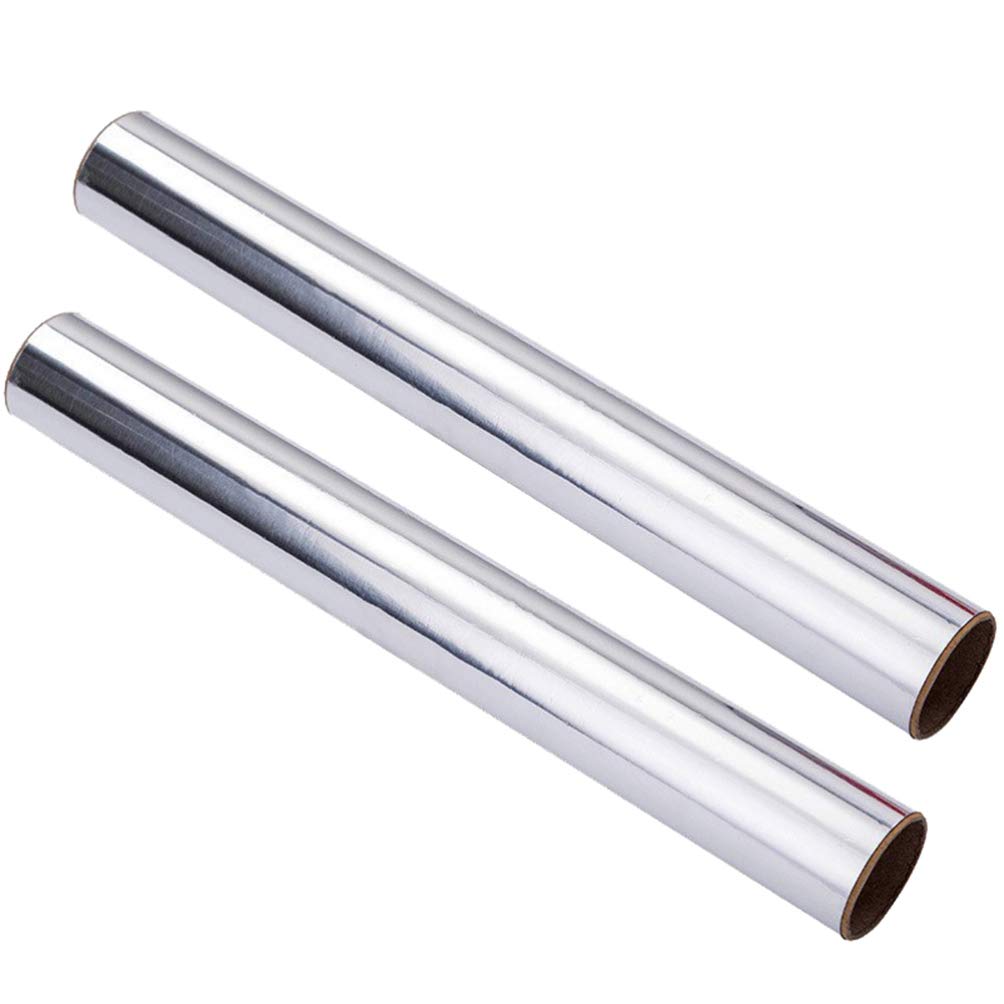 KESYOO 2 Rolls Heavy Duty Aluminum Foil for BBQ, Cooking & Food Storage - Reversible Barbecue Wrapping Paper, Oven Safe Tin Foil for Grilling, Baking & Car Accessories - Perfect for Outdoor Picnics, Camping & Kitchen Use