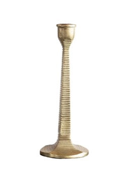 Premium Gold Metal Taper Holder with Elegant Ridged Pattern - Perfect for Candle Making, Wedding Decor & Home Centerpieces