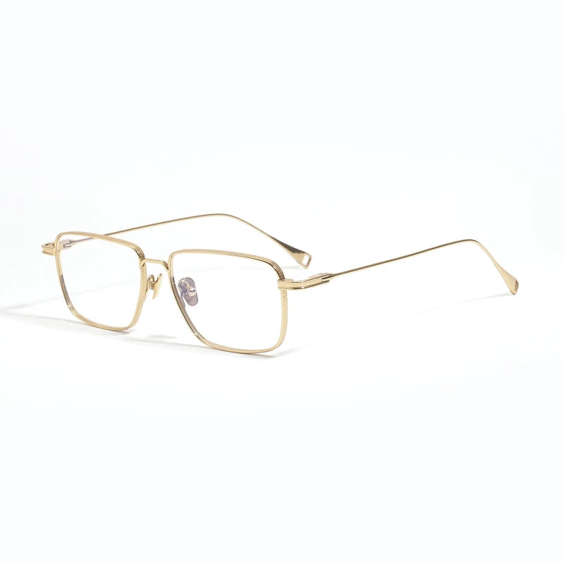 Premium Black Titanium Square Eyeglasses for Men & Women - Lightweight, Durable Full Rim Frames - Perfect for Work, Reading & Fashion Accessories
